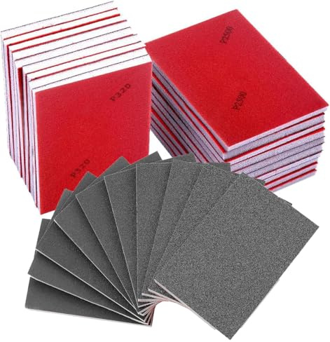 YTIan Sanding Sponge Set, 24 Pieces, 180-3000 Grit, Flexible Foam Sanding Pads, Washable and Reusable