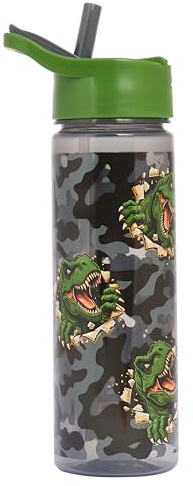 Polar Gear™ Dino Escape Kids Water Bottle, 600ml, BPA Free, Flip Cap with Straw and Carry Handle, 48+ Months
