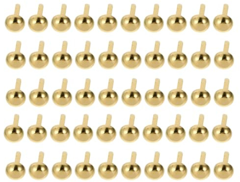ELEOUTI Remaches de Dos Patas para Manualidades DIY en Hierro Dorado, 50 Piezas, Diseño Simple y Práctico para Scrapbook y Juguetes Infantiles