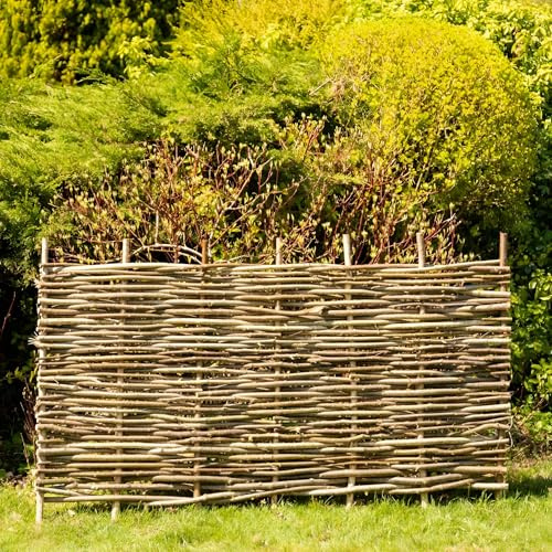 Papillon 5 Pack Premium Hazel Hurdle Garden Fence Panels Wattle Fencing Panel in Brown 90cm x 1.8cm (6ft x 3ft)