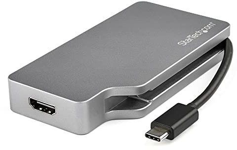 StarTech.com Adattatore USB C a HDMI, VGA, Mini DisplayPort o DVI - Adattatore Multiporta USB tipo C per Monitor HDMI 2.0 o mDP 1.2 (4K 60Hz) - VGA o DVI (1080p) - Grigio Siderale (CDPVDHDMDP2G)