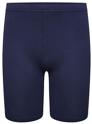 clickstostyle Girls Kids Stretch Cycling Cotton PE School Uniform Dance Gym Swim Shorts (Navy Blue, One Size 13-14 Years)