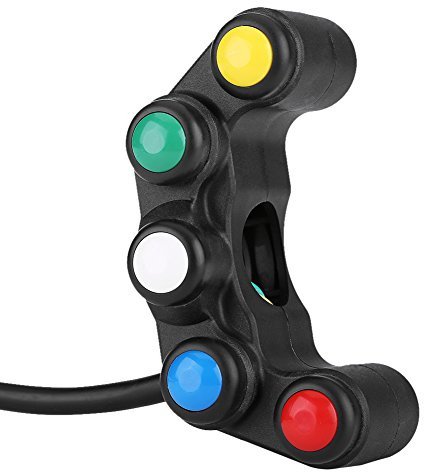 pulsantiera moto + Relè interruttore faro Universale 22mm Manubrio moto 5 in 1 Interruttore fendinebbia per fendinebbia Interruttore ON/OFF