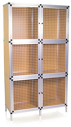 Caseta para animales pequeños, conejera, 3 x 2 cajas, aprox. 180 x 44 x 100 cm, conejera