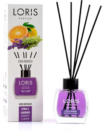 Diffusore Profumo Ambiente - Diffusore Profumato con Bastoncini Citrus & Lavender 120 Ml Loris