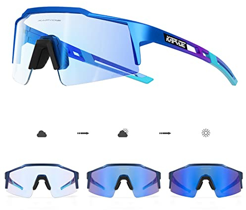KAPVOE Fotocromatici Occhiali Da Ciclismo Con TR90 Occhiali Da Sole Sportivi Donne Uomini Che Corrono Chiaro Mtb Bicicletta Accessori Blu 06