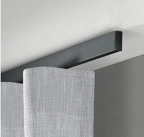 Generico BINARO PER TENDE, INTERAMENTE ALLUMINIO, MONTAGGIO A SOFFITTO, MOVIMENTO MANUALE, ONDE COSTANTI, LUNGHEZZA FINO A 350, ALTO 4,2 CM, PIù COLORI DISPONIBILI. (NERO OPACO, L.160)