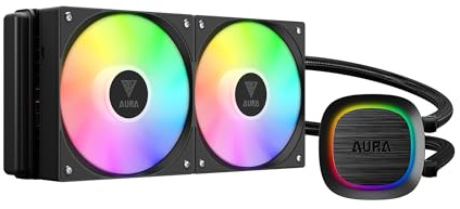 GAMDIAS AIO Watercooling 240mm, Refroidisseur CPU Processeur, Câble Caché, Ventilateurs PWM ARGB, MB Sync, Intel LGA 1700/1200/115x, AMD AM5/AM4, Noir