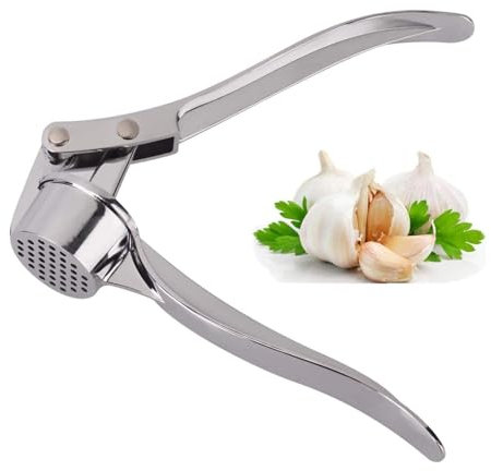 Professional Kitchen Garlic Press/Mincer/Crusher UK, Peeler Squeezer Heavy Duty Garlic Presser,User-Friendly Chopper, Easy to Clean and Durable