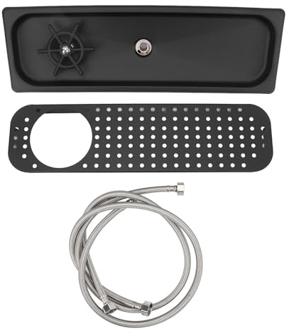 Sink Glass Pitcher Rinser, Stainless Steel Automatic Embedded Glass Cup Cleaner Wash Barware Suitable for Home Kitchens Countertop Coffee Shops Bars Restaurants