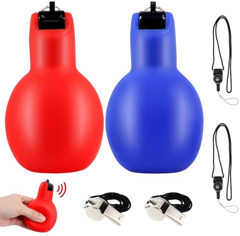 Ruikdly Lot de 2 sifflets à Main pour Cours de Sport - avec Cordon de Cou - 2 sifflets de Sport en Acier Inoxydable - pour Arbitre, Professeur de Sport, dresseur de Chien, entraîneur de Football