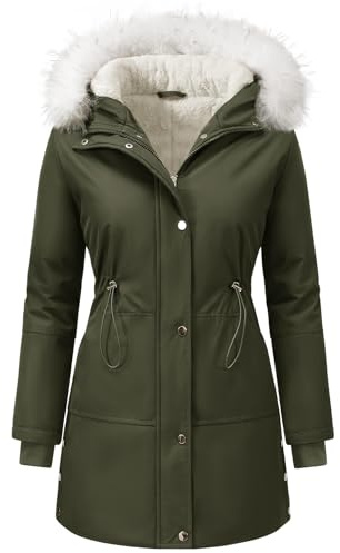 UMIPUBO Cappotti Donna Invernale Giacca Caldo Giubbotto Cappotto Parka con Cappuccio Antivento in pile Imbottita Lungo Giubbino Outdoor