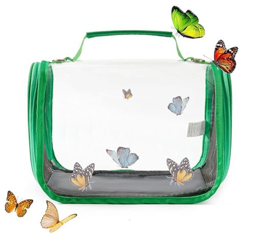 Enclos Papillon | Maison de Culture en Maille Chenille avec poignée – Facile à Observer Pliable Transparent pour la, Les Adultes, Les, Les Amis en Plein air