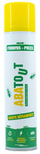 ABATOUT - Laque Anti-Fourmis et Puces - Traitement préventif et curatif des fourmilières - Abattage immédiat - Foudroyant et persistant jusqu'à 8 mois - 300 ml
