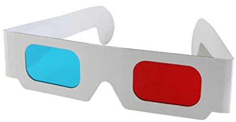 1 Paire de Lunettes Anaglyphe 3D ROUGE/CYAN BLEU NEUF