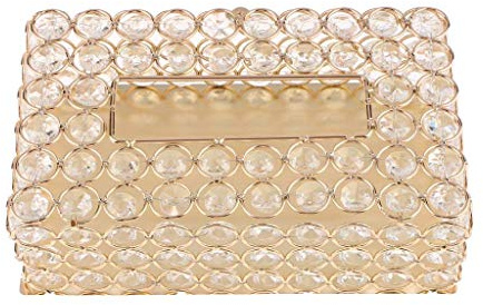 Backbayia Caja de Tejido de Cristal recinto pañuelo dispensador de Toallas de Papel