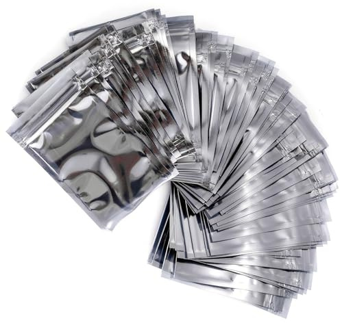 Ellbest 100pcs Antistatic Bags, Resealable Ziplock ESD Shielding Bags 3.15x5.12 inch Anti Static for HDD SDD Electronic Device