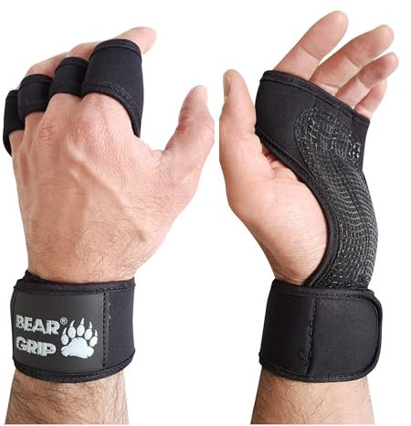 BEAR GRIP - Offene Trainingshandschuhe für Crossfit, Bodybuilding, Kallisthenik, Powerliftin (XL)