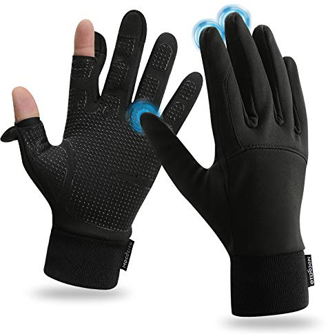 MOCOCITO Guantes Invierno Hombre Mujer, Guantes de Correr Running Táctiles para Móvil y Tablet, Guantes Interiores Guantes Cálidos de Dedo Completo Antideslizante(Ligero, M)