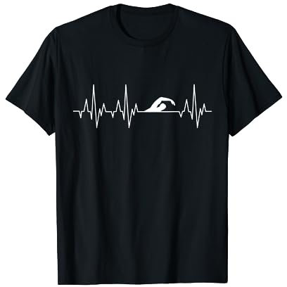 Schwimmer Herzschlag eines Schwimmers EKG Schwimmen T-Shirt