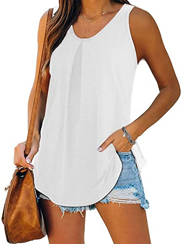 iChunhua Ladies Summer Vest Tank Tops Scoop Neck Loose Fit Sleeveless Shirts S to XXL