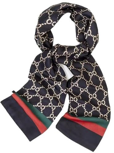 KIZAMI 2 Stück Damen-Seidenschal für vier Jahreszeiten, luxuriöses Design, bedruckt, Damen-Satin, modischer glatter Schal, Krawattenschal, 145 x 15 cm