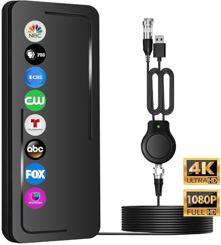 2026 Outdoor TV Antenna 680 Miles Long Range for Local Channels HD Digital Antenna Water-Resistant for Smart TV with Amplifier for Indoor Outdoor TV Boost 25ft HDTV Cable Support 4K 1080P