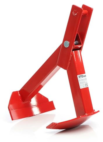 XPOtool Pince Lève-fûts vertical 680 x 255 x 310 mm – pour barils de 210 l / 500 kg max. – pince de Levage et de Manutention auto-serrante pour Tonneau