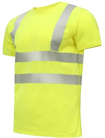 Högert Technik JURAL II varningsskydd polybomull t-shirt gul L (52) | varningsväst reflekterande varningsväst andas lätt kortärmad skjorta kortärmad arbetskläder synlighet skjortor