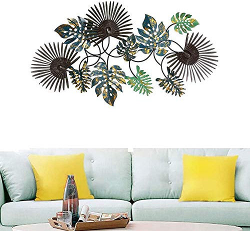 Scultura Moderna Da Parete In Metallo, Bella Forma Di Foglia Di Banana, Design Da Parete In Ferro, Scultura In Bassorilievo 3D, Decorazione Murale Della Parete D'Ingresso Della Sala Del Club Dell'Ho