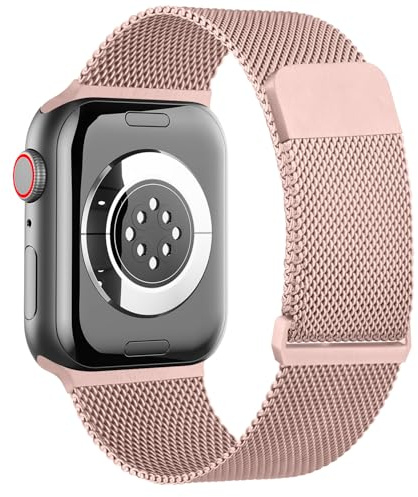 Amzpas Metallarmband för iWatch SE SE2, serie 9, 8, 7, 6, 5, 4, 3, 2, 1, Ultra Ultra 2, rostfritt stål i metall för Apple Watch 38 mm, 40 mm, 41 mm, 42 mm, 44 mm, 45 mm, 49 mm, dam och herr,