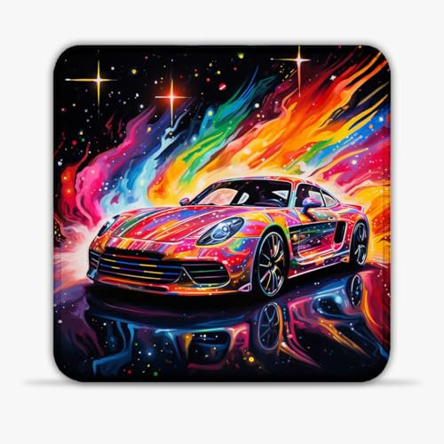 LJSPTU Gaming Mouse Pad cool sports car Portable (8-inch SU Fabric Mouse Pad Stitched Edges Non-Slip Base 360° Smooth Tracking for Esports, Compact for Travel Gaming Setup