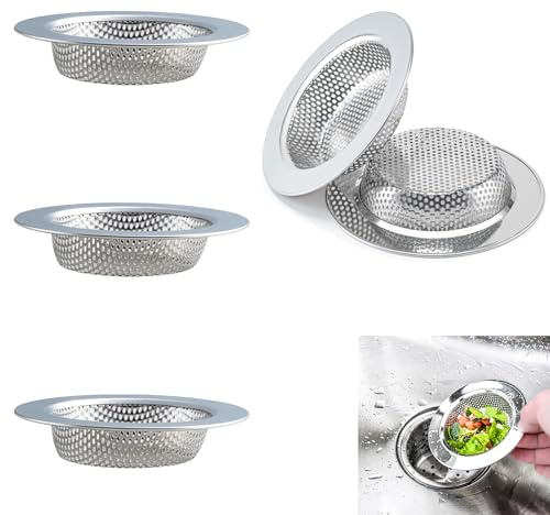 Diskbänk 5 stycken hårsil tvättställ sil dusch avlopp hår tvättställ sil kök dränage rostfritt stål rostfri för kök netto sänk, duschavlopp badrum golvbrunn (7,7 cm)