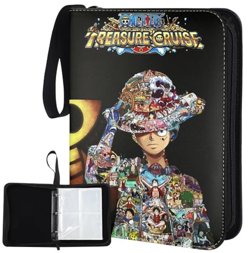 One Piece Album per Carte da Collezione,Raccoglitore Carte, Porta Carte, Album cartella da Collezione, 50 Pagine e può Contenere 400Carte Album Carte per Regali per Ragazzi e Ragazze