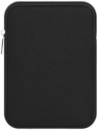 Bärbar väska for surfplattor, lämplig for 7-tums Kobo Libra 2, mjuk e-läsare med dragkedja(Black)