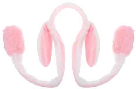 Baluue Plush Bunny Hair Band Made of Plush and Pp Cotton with Moving Rabbit Ears, White Cute Animal Hairband Keeps Warm for Party or Cosplay Accessories