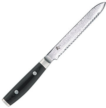 Yaxell RAN - Coltello damascato per pomodori e panini, 14 cm