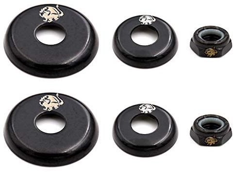 BESPEED Skateboard Kingpin Nuts Truck Cup Washer Replacement Kit for Skateboard & Longboard Upper/Lower Bushing Washers Hardware Set (Black)