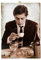 KUSTOM ART Cucuba Bild, Vintage-Stil, Serie Attore & Kaffee Alain Delon, Druck auf Holz, 18 x 25 cm.