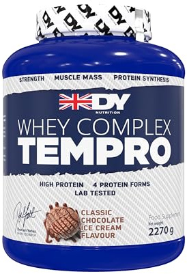DY Nutrition Whey Complex Tempro | x4 Protein Forms | Whey, Casein, Isolate & Egg Albumin, 23g Premium Protein Powder with Digestive Enzymes for Optimal Absorption, 2.27kg | Classic Chocolate