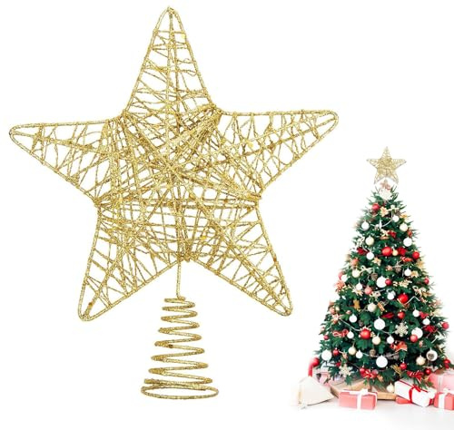 DERAYEE 10 Pouce Or Etoile Sapin Noël Pentagramme Decoration
