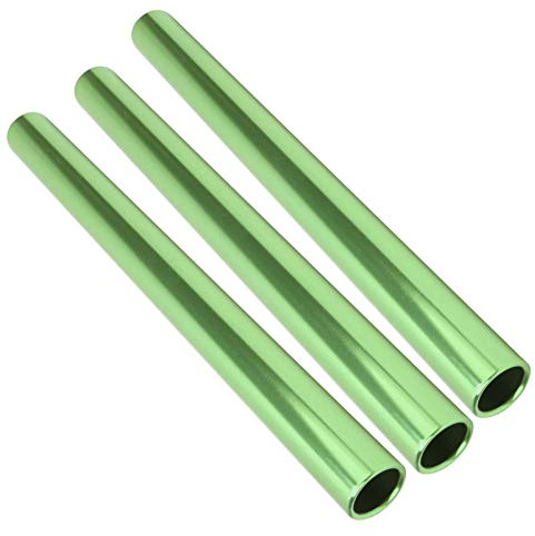 Track and Field relay batons Baton, 3pcs Aluminum Alloy Electroplating Relay Batons junior Track and Field Sprint Match Batons Relay Baton (Green)