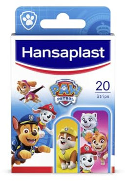 Hansaplast Kids Paw Patrol Kinderpflaster (20 Strips), Wundpflaster mit bunten Paw Patrol Motiven zum Aufmuntern, schmerzlos zu entfernendes Pflaster Set