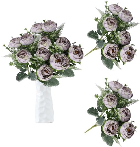 astylishome Fiori artificiali per tombe 12 pezzi bouquet di fiori finti aspetto realistico composizioni centrotavola bouquet da sposa per feste decorazioni per la casa 1005