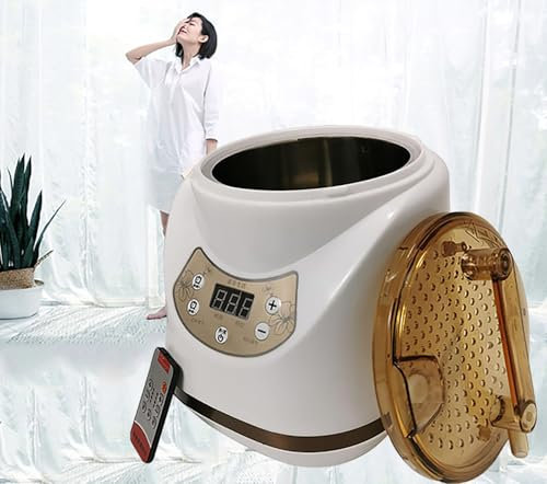 McbeAn Portable Steam Sauna Generator Pot, 2L Steam Generator with Remote Control, Revitalize The Whole Body, Increasing Blood Circulation, for Sauna Tent, Steam Bath Box, Wooden Barrel, Bath Tub