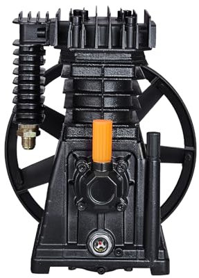 VEVOR Testa Pompa del Compressore d'Aria 3HP 5,8 CFM a 90 PSI, Testa Pompa del Compressore d'Aria 2 Cilindri, Testa della Pompa Stadio Singolo con Pressione max. 116 PSI, Testa Pompa Flusso 164L/min