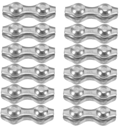 Mobestech 12piezas Abrazaderas De Cable Dobles Inoxidable Unidades Conectores De Cable Sujetadores De Sillín