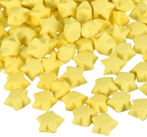 QUARKZMAN 272pz Origami Stelle Fortunate Preconfezionate Carta Stella Desiderio Giallo Scuro per Miglior Augurio Festa di Natale Matrimonio San Valentino Regalo Amiche Ragazze