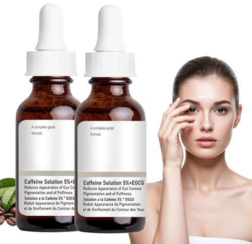 flintronic Caffeine Solution 5% + EGCG, Siero Contorno Occhi alla Anti-Età, Riparatore Antirughe, con Acido Ialuronico e Niacinamide, Soluzione per Occhiaie e Gonfi, Siero Occhi per Idratante, 60ml