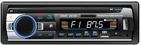 Autoradio mit Bluetooth 5.0, FM/AM 1 DIN Mit Freisprecheinrichtung und USB-Ladeanschluss, MP3-Player/2 USB/AUX/SD, FM-Stereo-Sound,Fernbedienung, LCD-Display, iOS & Android